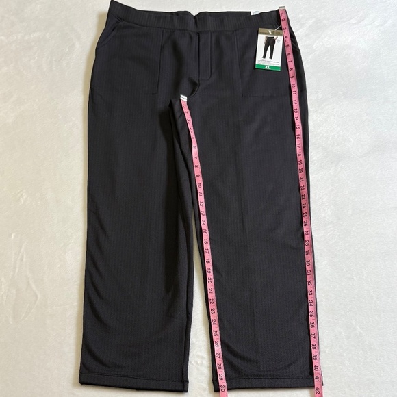 Mondetta Herringbone Straight Leg Pants, Pull On Stretchy Black/Dark Gray XL NWT - Picture 13 of 16